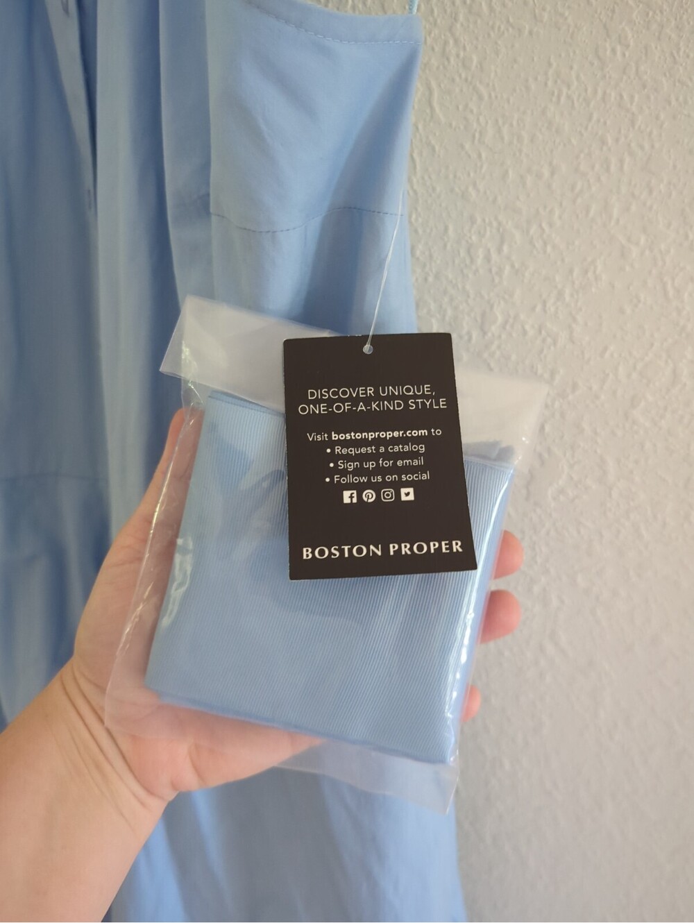 Boston Proper Maxi Length Belted Poplin Collared Shirt Dress Blue size 16 NWT - Picture 6 of 13